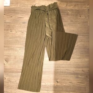 Wide legged flannel pants green/khaki